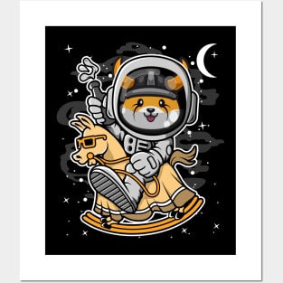 Astronaut Horse Floki Inu Coin To The Moon Floki Army Crypto Token Cryptocurrency Blockchain Wallet Birthday Gift For Men Women Kids Posters and Art